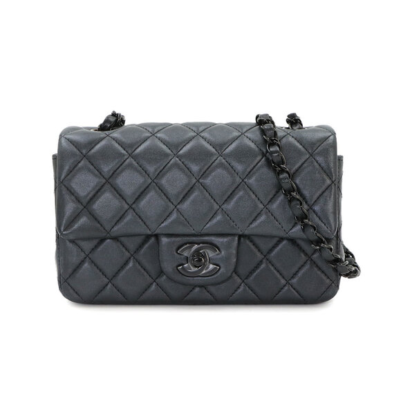 CHANEL Handbags - Chanel Mini Matelasse 20 Chain Shoulder Handbag, Leather, Gray, A69900, Black...